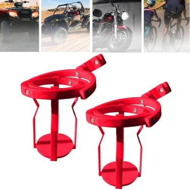 Imagem de TRAGLO 2PCS Universal Drink Holder com Grampo Pendurado Giroscópico Copo Suporte Anti-Derramamento Ajustável Autonivelante Bicicleta Motocicleta Garrafa de Água Suporte para Barcos Carro(Vermelho)