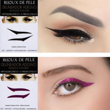 Imagem de Delineador Adesivo 1 par Pink Classic Color e 1 par Gatinho - BIJOUX D