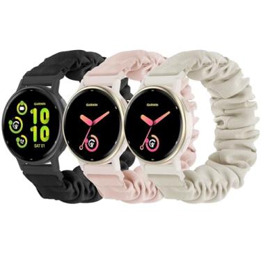 Imagem de Pulseiras elásticas elásticas compatíveis com Garmin Vivoactive 5/6, pulseira elástica esportiva de nylon de 20 mm para Venu/Sq/Sq 2/2 Plus/Vivoactive 3/Forerunner 165/55/245 Music para mulheres e