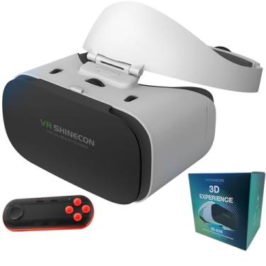 Imagem de Headset VR Telefone Com Controle, Óculos VR 3D TV, Filmes E Videogames, Fone Ouvido Realidade Virtual Para IPhone/telefone Android Compatível De 4,7 A 7,1 Polegadas(051)