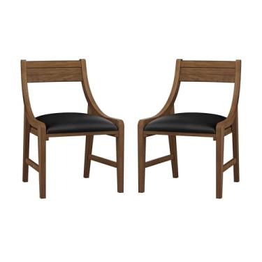 Imagem de Hillsdale, Cadeira de jogo Cooper Wood e estofada, conjunto de 2, marrom