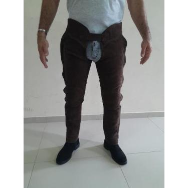 Imagem de Perneira Calça de couro Nobuck Vaquejada Profissional Super  - SAMUEL 