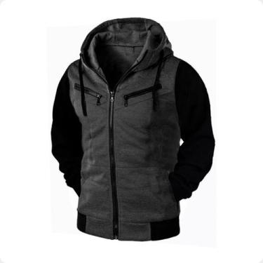 Imagem de Blusa de Frio Raglan Masculina com Capuz e Zíper - Ramazzoni, M, Chumb