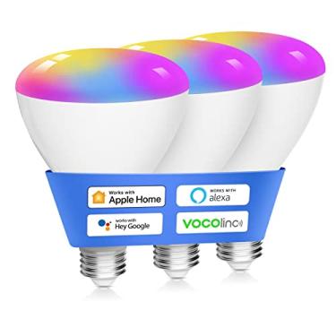 Imagem de VOCOlinc Lâmpadas Inteligentes 3Pack, Lâmpada de Mudança de Cor Br30 Rgbw Funciona com Alexa, Apple Homekit e Google Assistant, Multicolor 2200K-7000K Regulável, 800 Lúmens 9,5W (Equivalente A 60W) Ba