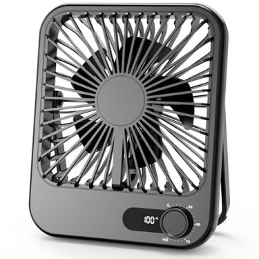 Imagem de Ventilador recarregável portátil - 100 velocidades de vento ajustável, mini ventilador de mesa pessoal alimentado por bateria silenciosa para quarto, cabeceira, escritório, itens essenciais de viagem