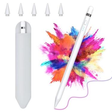 Imagem de Caneta Stylus para iPad 11ª geração e Pro/Air/Mini (2018-2025) - Apple Pencil USB-C carregamento rápido de 15 minutos, rejeição da palma da mão, sensibilidade de inclinação