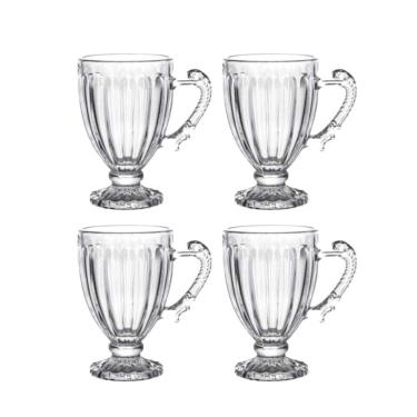Imagem de Jogo 4 Xícaras Para Café De Cristal Transparente Imperial 100ml Lyor
