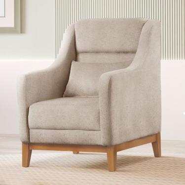 Imagem de Poltrona Encosto Alto Linho áquila 101x71cm Bege