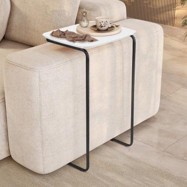 Imagem de Mesa Lateral Ultraflex - Lf 5011 68x40x33 Cm Branco-preto