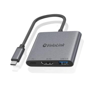 Imagem de velolink Adaptador Usb C Para Hdmi 4K120Hz, Com Carregador Usb, Hub Multiporta, Conversor Av Compatível Macbook, Laptops, Switch 4K120Hz