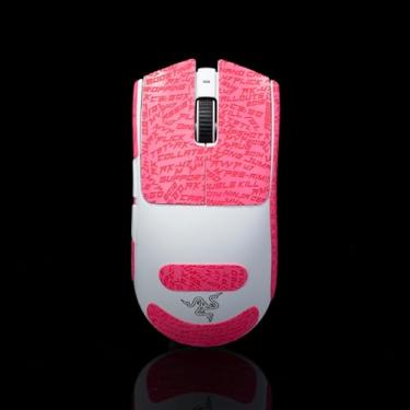 Imagem de Hokeyio Fita aderente para Razer Viper V3 Pro - antiderrapante, controle aprimorado, resistência ao suor, melhora a aderência FPS Gaming e a proteção do mouse [pré-corte] CS rosa
