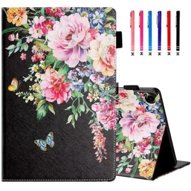 Imagem de MonsDirect Capa para Samsung Galaxy Tab A9+ 11 polegadas 2023 (SM-X210/X216/X218), TPU + PU antiarranhões com suporte, ativar/hibernar automático e suporte de caneta para tablet Galaxy Tab A9 Plus