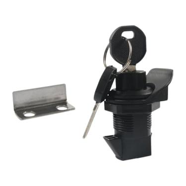 Imagem de Esquirla Trava de botão de pressão para porta-luvas, resistente com chaves, resistente ao desgaste, trava de pressão para fechar, para caixa de ferramentas de