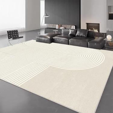 Imagem de Tapetes grandes, modernos e simples para decoração de sala de estar, tapetes abstratos para casa, tapetes para quarto, laváveis, varanda e passarela (200x200 cm, 78x78 pol./Pêlo de laço - 8)