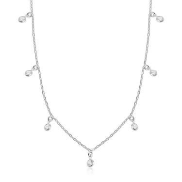 Imagem de Colar Pingentes Pontos De Luz Prata 925
