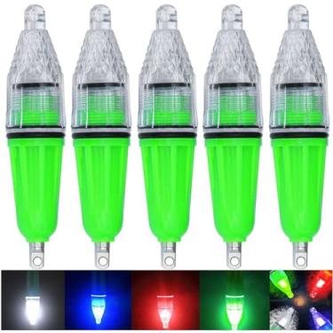 Imagem de Lâmpada de pesca noturna JSHANMEI de LED de queda profunda, à prova d'água, à prova d'água, isca, isca, isca, ferramentas de pesca, luz piscante (4,7 polegadas - 5 peças, vermelha)