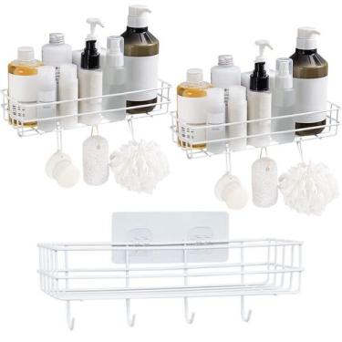 Imagem de Kit 3 Prateleiras Aramada Com Ganchos Cozinha Metal Inox - Mm House