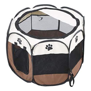 Imagem de Tenda para cães para animais de estimação, gaiola de malha para cães, gaiola de malha para cães, capa dobrável portátil para exercícios e brincadeiras para uso interno e externo (marrom)