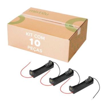 Imagem de 10X Suporte para 1 Pilha AA Pequeno - Preto Alta Qualidade - GREEN