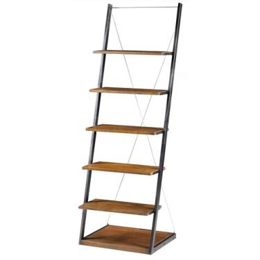 Imagem de Estante Escada Queens Rustic Brown Estrutura em Aço Grafite 140cm - 38