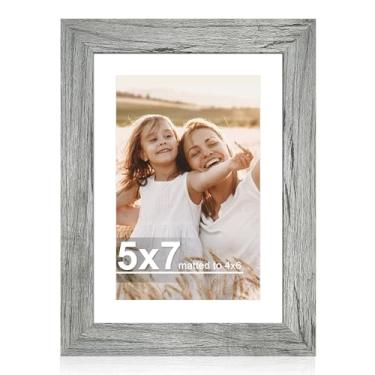 Imagem de Hongkee Porta-retrato 12 x 18 cm com vidro, exiba imagens 10 x 15 cm com tapete ou 12 x 18 cm sem tapete - parede e mesa, molduras de madeira 12 x 18 cm (cinza, 1 pacote)