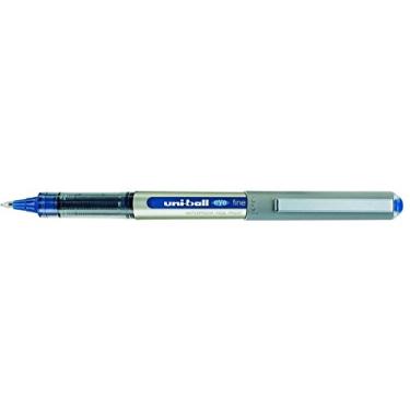 Imagem de Uni-Ball Canetas esferográficas UB-157 Eye Blue. Ponta esferográfica premium fina de 0,7 mm para caligrafia, desenho, arte, artesanato e colorir super suave. Tinta Uni Super Líquida Resistente ao desbotamento e à água. Caixa com 12