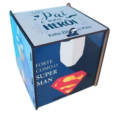 Imagem de Caixa presente MDF Dia dos Pais Meu Super Herói - Coleção Tea & Amor