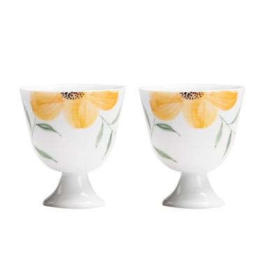 Imagem de Conjunto de chá de Gongfu pintado à mão – Girassóis dourados em porcelana branca pura, inclui mini bule de chá, Gaiwan e xícaras de chá, conjunto de cerimônia de chá para presente (2 xícaras com aro