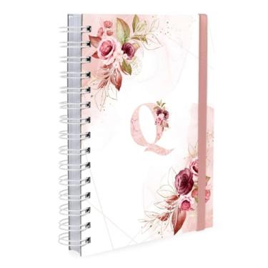 Imagem de Agenda 2026 Plus Monograma Floral Branco E Rosa Letra Q