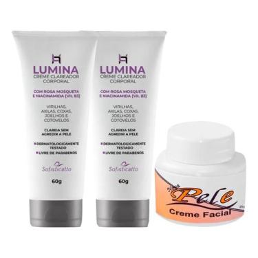 Imagem de 2 Creme Clareador Corporal Axila e Virilha Lumina + 1 Creme Clareador 