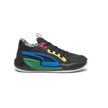 Imagem de PUMA Court Rider Chaos Trash Talk Tênis de basquete masculino, preto, Puma Preto/Amarelo Pelé/Verde Arquivo/Azul Racing/Branco PUMA, 42