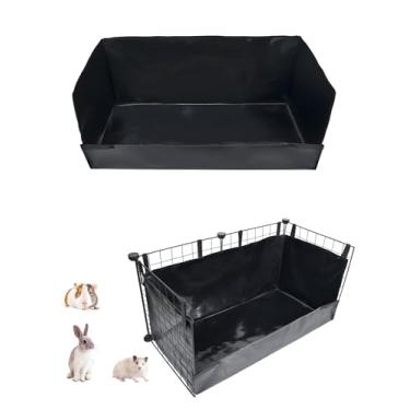 Imagem de GINIDEAR Forro de gaiola de porquinho-da-índia, caixa de areia e alimentador de feno para coelhos da índia, hamsters, ouriços, furões e outros animais pequenos. Para área de 71 x 33 cm, preto