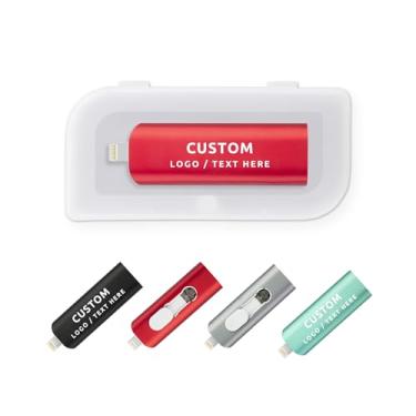 Imagem de Pen drive USB OTG personalizado, pacote com 100 unidades de pen drive multifuncional 3 em 1 USB 3.0, ideal para promoções corporativas, eventos empresariais e organizações sem fins lucrativos (32 GB