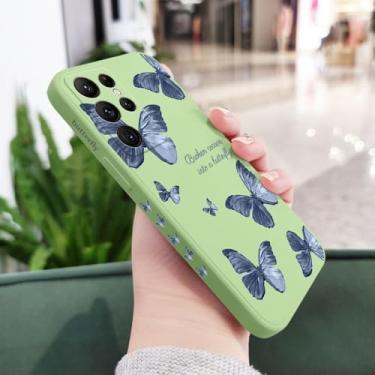 Imagem de Capa de celular com estampa de borboleta lateral para Samsung Galaxy S22 S21 S20 S25 S24 S23 Ultra Plus FE S10 S9 S10E Note 20 Ultra 10 9 Plus, verde claro 1, para Note 10