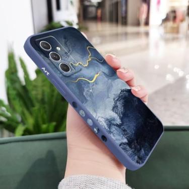 Imagem de Capa de mármore dourada para Samsung Galaxy A54 A34 A24 A56 A36 A26 A16 A14 A55 A35 A25 A15 A06 A05 A05S A04 A04S A04E 4G 5G, azul claro, para A14 4G