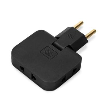 Imagem de Adaptador de Viagem Universal Doblável - 16A/3500W - Tomada Inteligente para Casa e Viagens (4Preto)