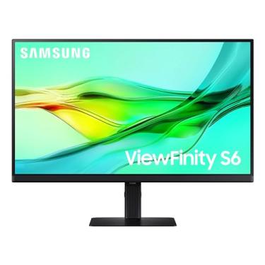 Imagem de SAMSUNG Monitor de computador de alta resolução QHD série ViewFinity S6 (S60UD) de 68.6 cm, 100Hz, HDR10, USB-C, porta LAN embutida, suporte de corrente margarida, fácil configuração, suporte