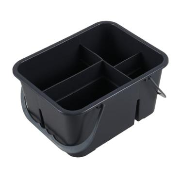 Imagem de Guankan Organizador de suprimentos de limpeza de plástico com alças, cesta de armazenamento de vários compartimentos, cinza
