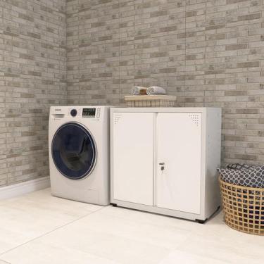 Imagem de Armário de Aço 2 Portas 4 Prateleiras com Chave AP406SL - Pandin Móvei