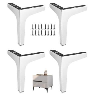Imagem de Autuwintor Pernas de móveis faça você mesmo, perna minimalista de 18 cm, perna de móveis duráveis, cama cozinha sofá mesa de centro TV mesa de banheiro suporte de armário pés, triângulo com parafusos