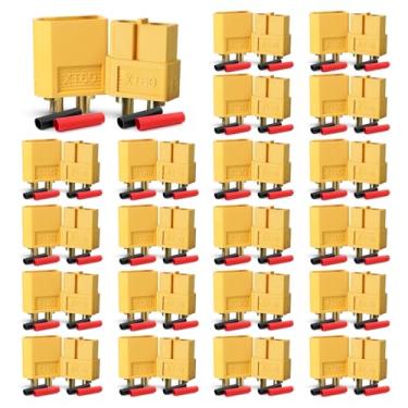 Imagem de MADCATZ (20 pares) Conectores XT60 com tubo termorretrátil macho e fêmea Nylon de alta temperatura e banhado a ouro para RC, FPV Drones, ESC, bateria Lipo (40 peças)