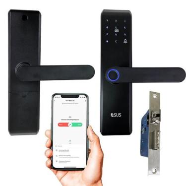 Imagem de Fechadura Digital Eletrica Biometria Wifi App Celular Porta Portao Cha