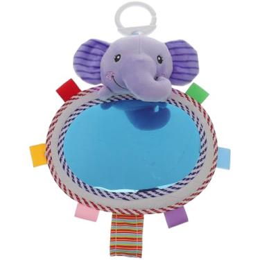 Imagem de Espelho de berço de carro de bebê, espelho sonoro de elefante pendurado com suporte de mesa, essencial para recém-nascidos de desenvolvimento