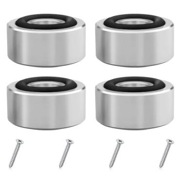 Imagem de MiOYOOW Pés de tábua de corte, 4 peças de pernas antiderrapantes para móveis com almofadas de borracha inferiores e parafusos para escritório em casa