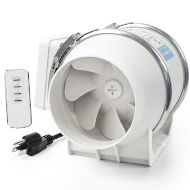 Imagem de Exaustor em linha de 10 cm com controle remoto, fluxo de ar de alta eficiência de 280 CFM para banheiro, cozinha, barraca de cultivo, hidroponia, impressora 3D
