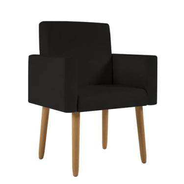 Imagem de Poltrona Nina Escritório Recepção Pés Palito - Balaqui Decor Cor:preto