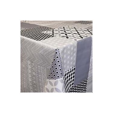 Imagem de Toalha de Mesa de Plástico Térmico Para 4 6 8 e 10 cadeiras(PATCH CINZA,MESA DE 6 CADEIRAS)