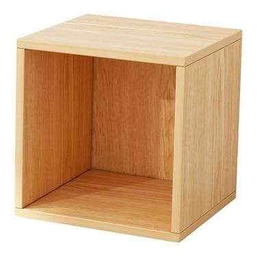 Imagem de ＫＬＫＣＭＳ Organizador de armazenamento em cubo de madeira, rack organizador de armário de madeira, caixa de cubo, estante para sala de estudo, sala de estar, Cor de Madeira