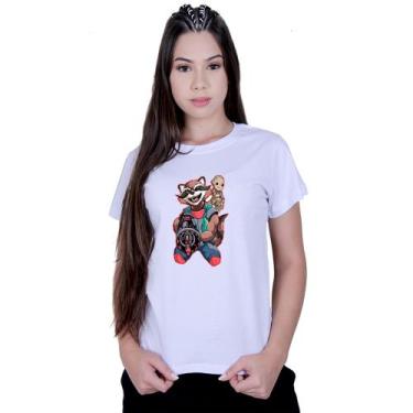 Imagem de Camiseta Baby Look Feminina Oreo e Groot Guardiões - Lafre, Branco, GG