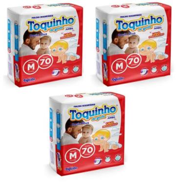 Imagem de Kit Fralda Descartável Toquinho de Gente Basic Plus Tamanho M - 210 Ti